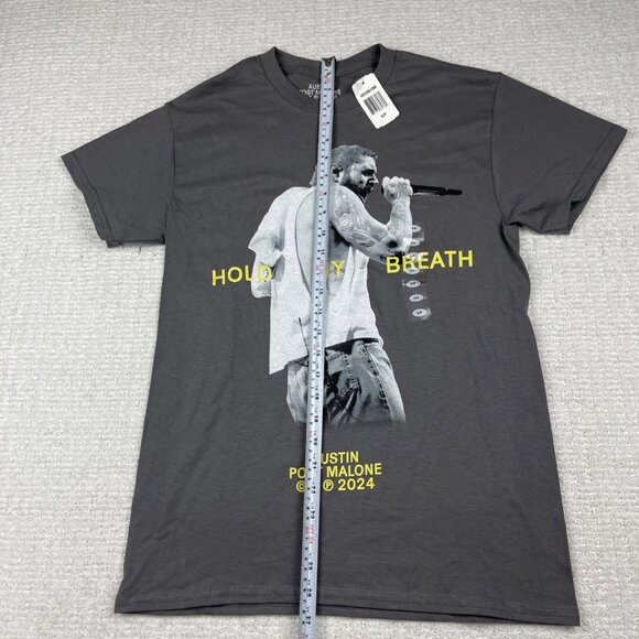 Post Malone Hold my Breath Grey Unisex S T-Shirt 2024 Austin Merch Distress NWT* - Picture 10 of 16
